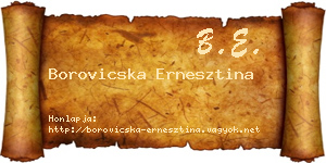 Borovicska Ernesztina névjegykártya